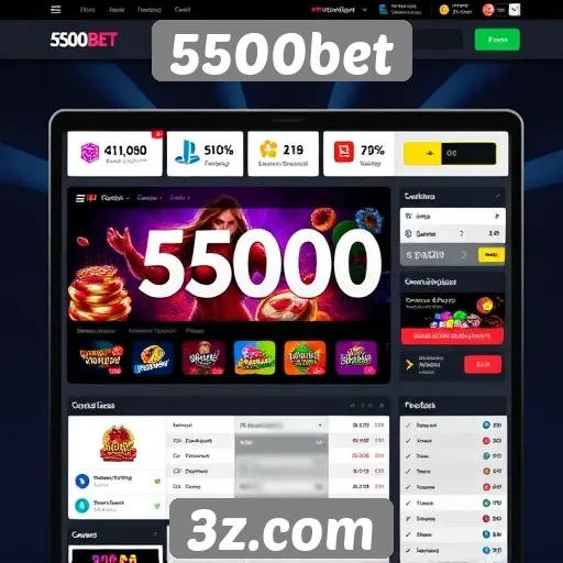 Interface do site 5500bet é intuitiva e acessível